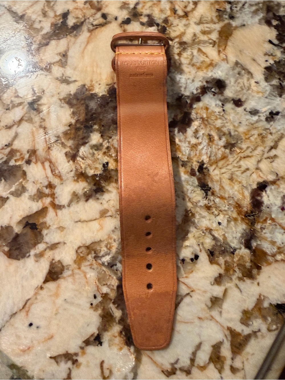 Louis Vuitton Tan Leather Wrap Bracelet with Brass Buckle - Picture 4 of 7